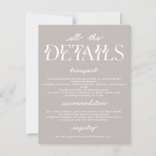 Détails minimaux du Mariage Invitation (Devant)