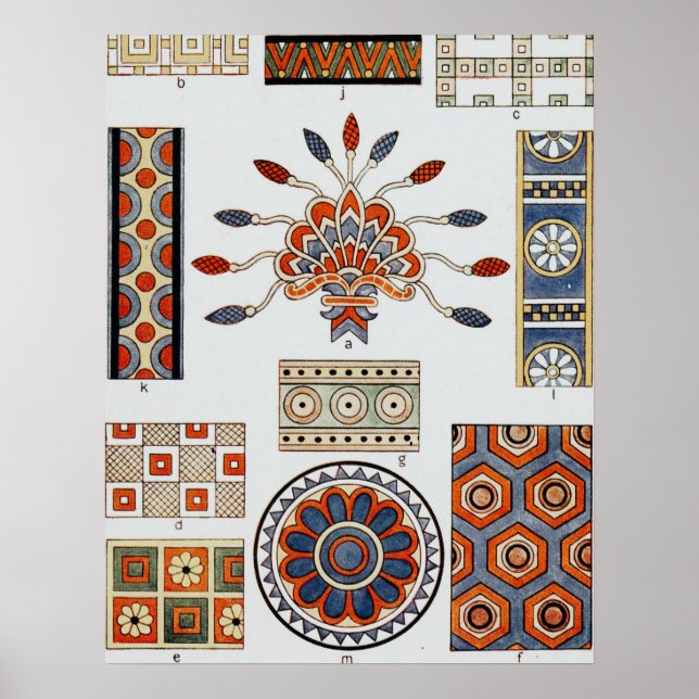 Details Of Decoration Ancient Assyrian Costume  Poster (Vorne)