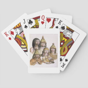Details of headdresses in North West America Spielkarten