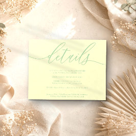 Details Signatur Simple Pistazie & Creme RSVP Karte