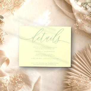 Details Signatur Simple Pistazie & Creme RSVP Karte