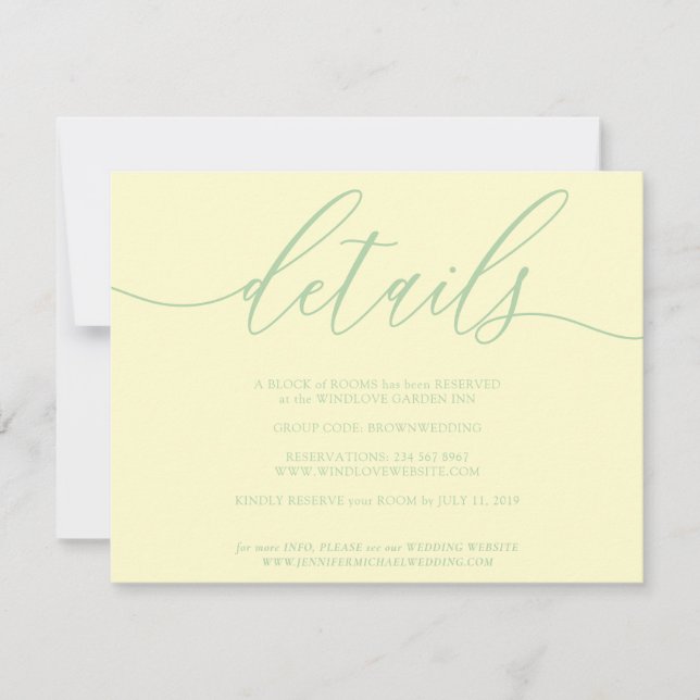 Details Signature Simple Pistachio & Cream RSVP Karte (Vorderseite)