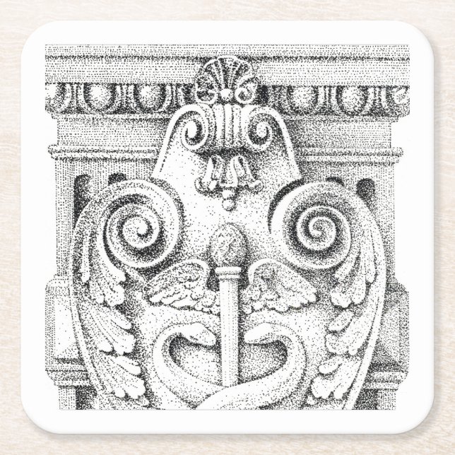 DETAILS Square Paper-Untersetzer Rechteckiger Pappuntersetzer (Vorderseite)