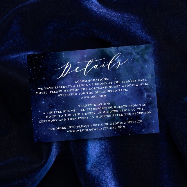 Details über Hochzeiten unter den Sternen Begleitkarte (Von Creator hochgeladen)