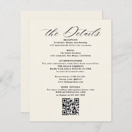 Details und QR-Code für Hochzeitskarten