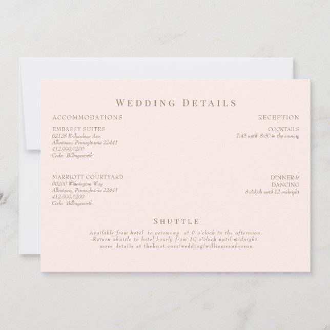 Details zu Blush & Gold-Hochzeiten Einladung (Vorderseite)