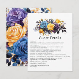 Details zu den Blauen, Lila, goldenen und schwarze Begleitkarte