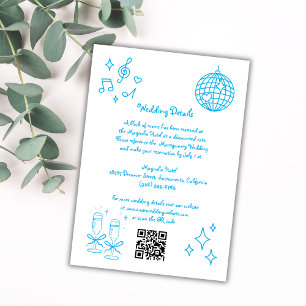 Details zu den Flüchtigen Hand Drawn Doodle Blue H Begleitkarte