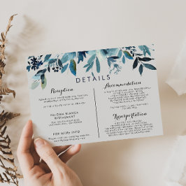 Details zu den Hochzeiten im klassischen Aquarell Begleitkarte