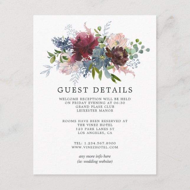 Details zu den Hochzeiten in Burgund und der Marin Begleitkarte (Vorderseite)