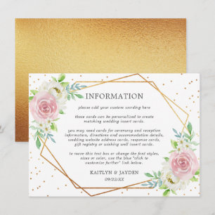 Details zu den Hochzeiten in Chic Geometric Gold F Einladung