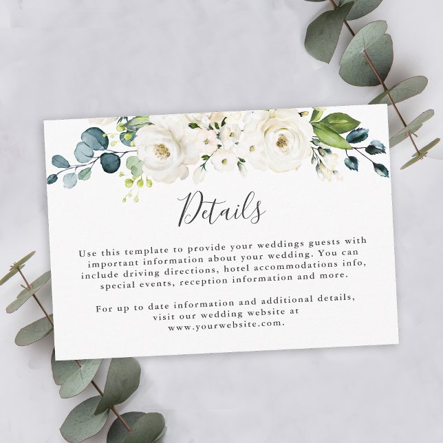 Details zu den Hochzeiten in weißer Blüte Begleitkarte (Von Creator hochgeladen)