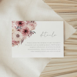 Details zu den Hochzeiten von Divine Boho Blush &  Begleitkarte