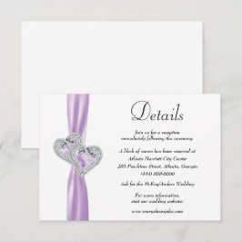 Details zu den Hochzeiten von Lila Hochzeitsketten Begleitkarte