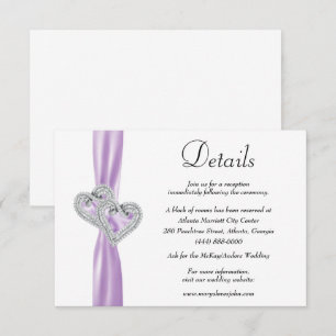 Details zu den Hochzeiten von Lila Hochzeitsketten Begleitkarte