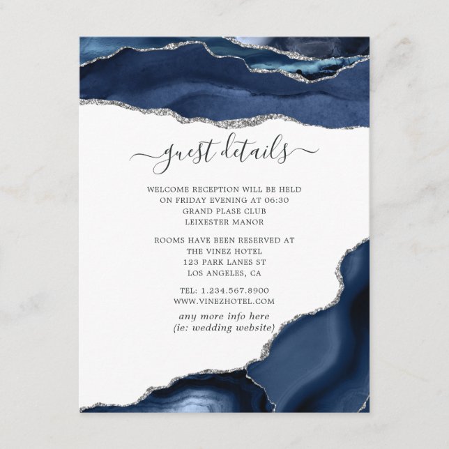 Details zu den Hochzeitgästen der Marine und Silve Begleitkarte (Vorderseite)