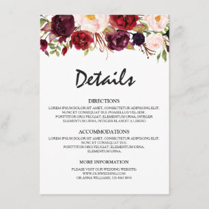 Details zu den rustikalen Hochzeiten in Burgund Re Begleitkarte