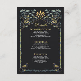 Details zu den zauberhaften gotischen Raven Floral Begleitkarte