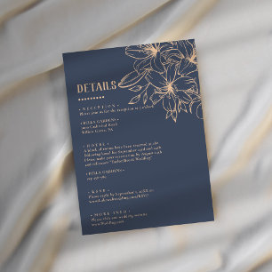 Details zu dunkelblauen Soft-Hochzeiten Begleitkarte