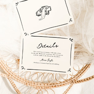 Details zu Flüchtigen handgezogenen Hochzeiten Einladung