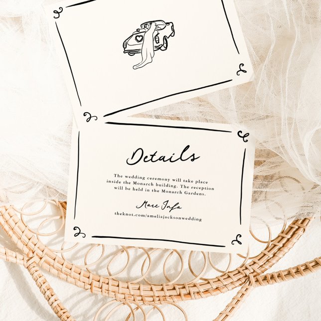 Details zu Flüchtigen handgezogenen Hochzeiten Einladung (Von Creator hochgeladen)