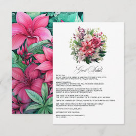 Details zu Fuchsia und Emerald Green Wedding Begleitkarte