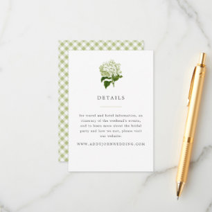 Details zu Grün und Weiß und Hydrangea Begleitkarte