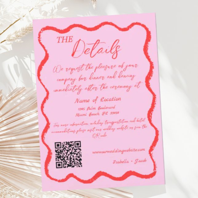 Details zu handgeschriebenen Hochzeiten in Rosa un Einladung (Von Creator hochgeladen)