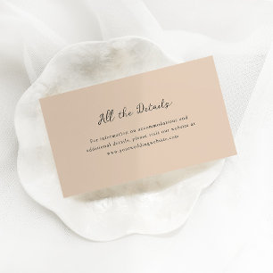Details zu handgeschriebenen neutralen Beige-Hochz Begleitkarte