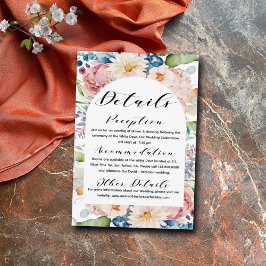 Details zu handgeschriebenen Script-Blumenzetteln Begleitkarte
