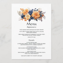 Details zu Hochzeiten der Marine und Orange Floral