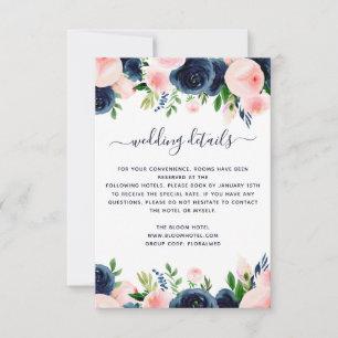 Details zu Hochzeiten in blau-rosa Wasserfarben Einladung