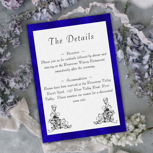 Details zu Hochzeiten in Blau und Weiß Begleitkarte (Von Creator hochgeladen)