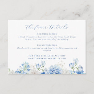 Details zu Hochzeiten in Blauer Flora Begleitkarte