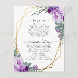 Details zu Hochzeiten in Gold und Lila Elegante Begleitkarte