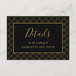 Details zu Hochzeiten in Schwarz und Gold Begleitkarte