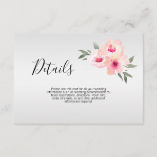 DETAILS zu Hochzeiten mit grauem Blumenmotiv Begleitkarte