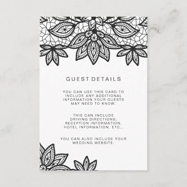 Details zu Lace Wedding Guest Begleitkarte (Vorderseite)