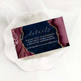 Details zu Marine-, Burgund- und Gold-Agate Mitteilungskarte