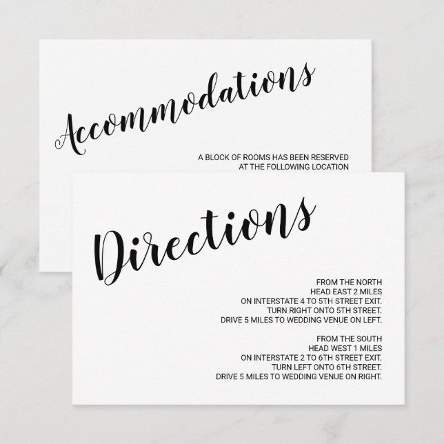 Details zu modernen Skripthochzeiten Einladung (Vorne/Hinten)