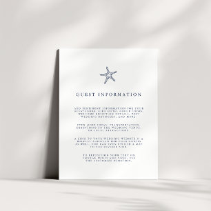 Details zu Nautical Starfish Hochzeitgästen Begleitkarte