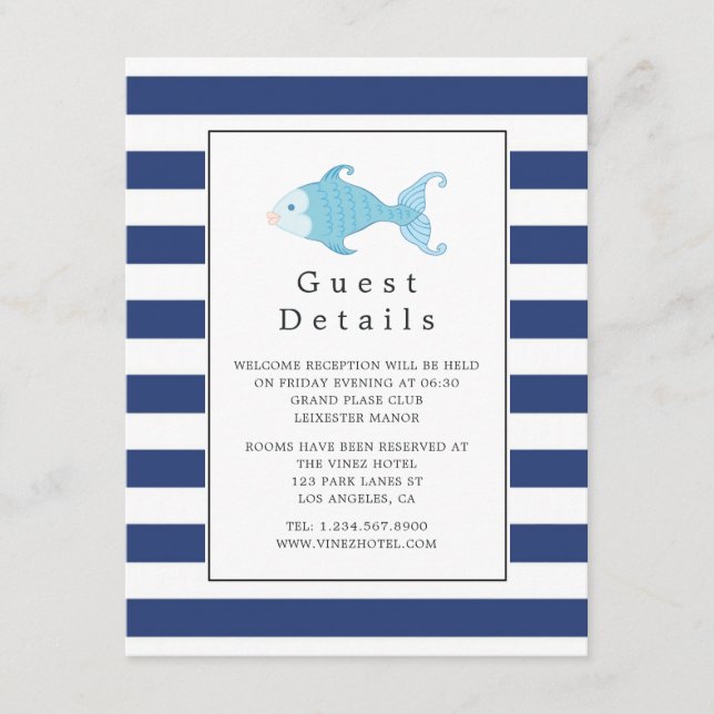Details zu Nautical Wedding Guest Begleitkarte (Vorderseite)
