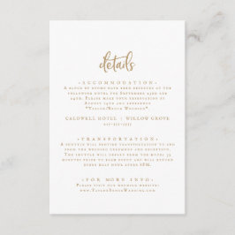 Details zu rustikalen Gold Script-Hochzeiten Begleitkarte