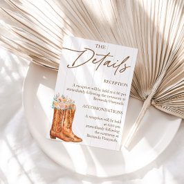 Details zu rustikalen Länderstiefeln und Brautpart Begleitkarte