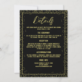 Details zu Schwarz-Gold-Hochzeiten Einladung