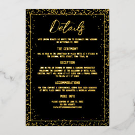 Details zu Schwarz-Gold-Hochzeiten Folieneinladung