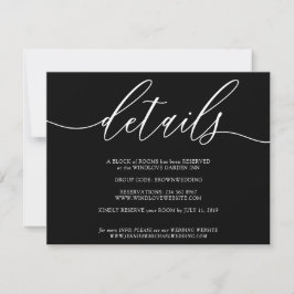Details zu Schwarz-Modern-Hochzeiten RSVP Karte