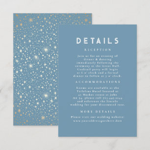 Details zu Starry Night Celestial Dusty Blue Weddi Begleitkarte