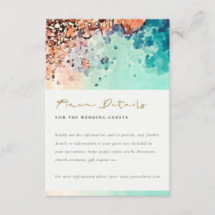DETAILS ZUM BEACH SAND ROCK WATERCOLOR WEDDING BEGLEITKARTE