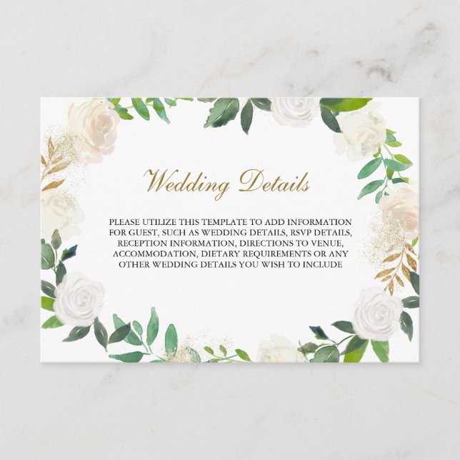 Details zum Blush-Gold-Watercolor-Empfang Begleitkarte (Vorderseite)